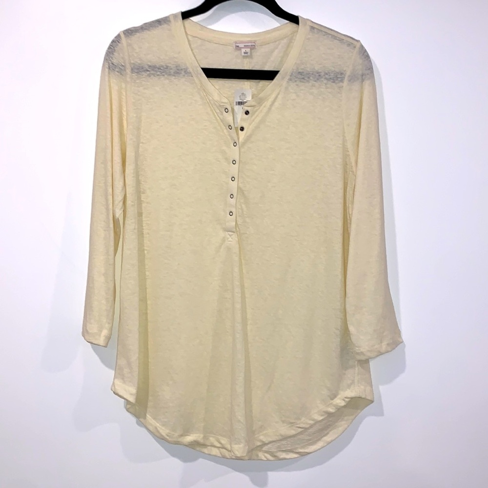 NWT Gap Cotton Blend Top Yellow Large